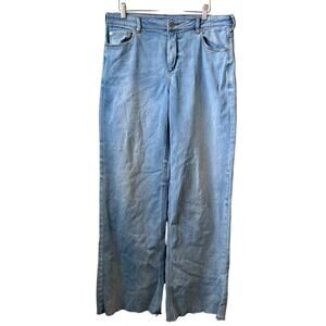SER.O.YA coastline #162 Blue Denim distressed baggy loose wide leg Jeans size 28